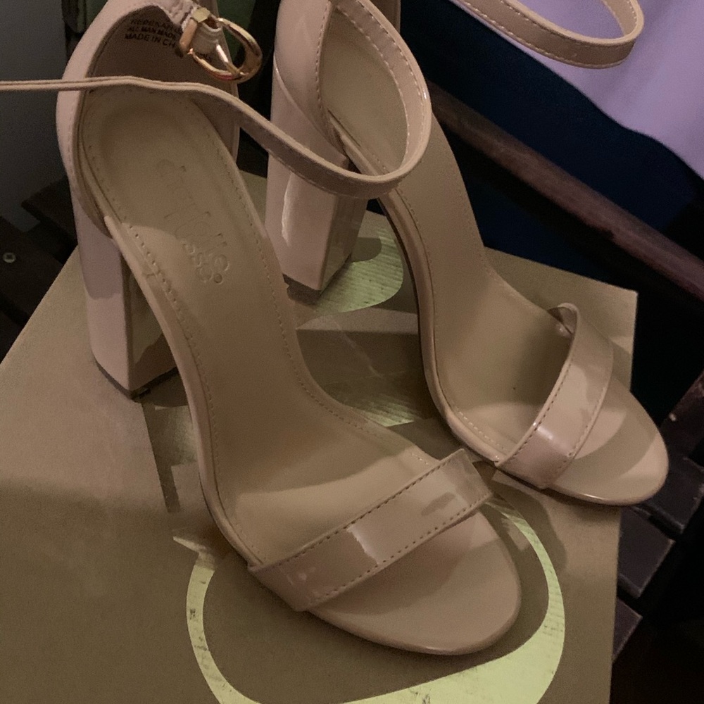 Charlotte Russe strap heels nude size 6 used once